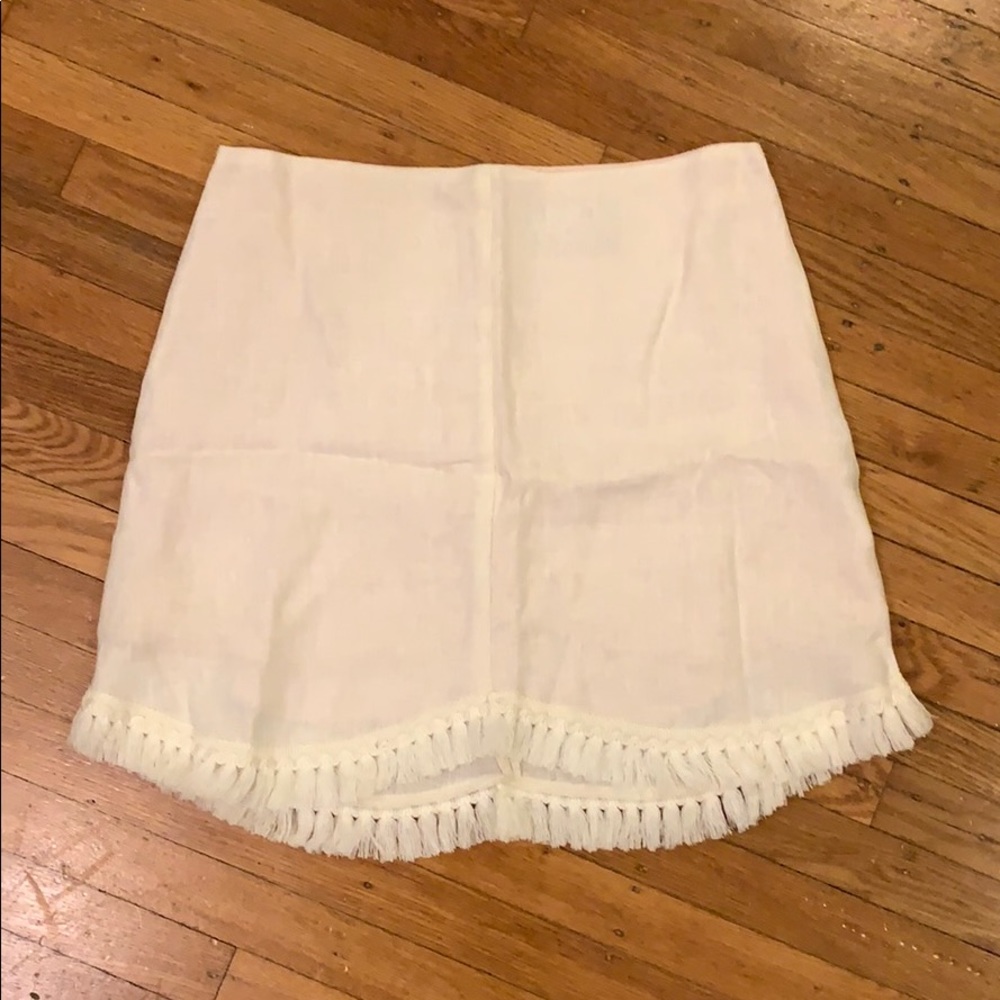 reformation white linen skirt